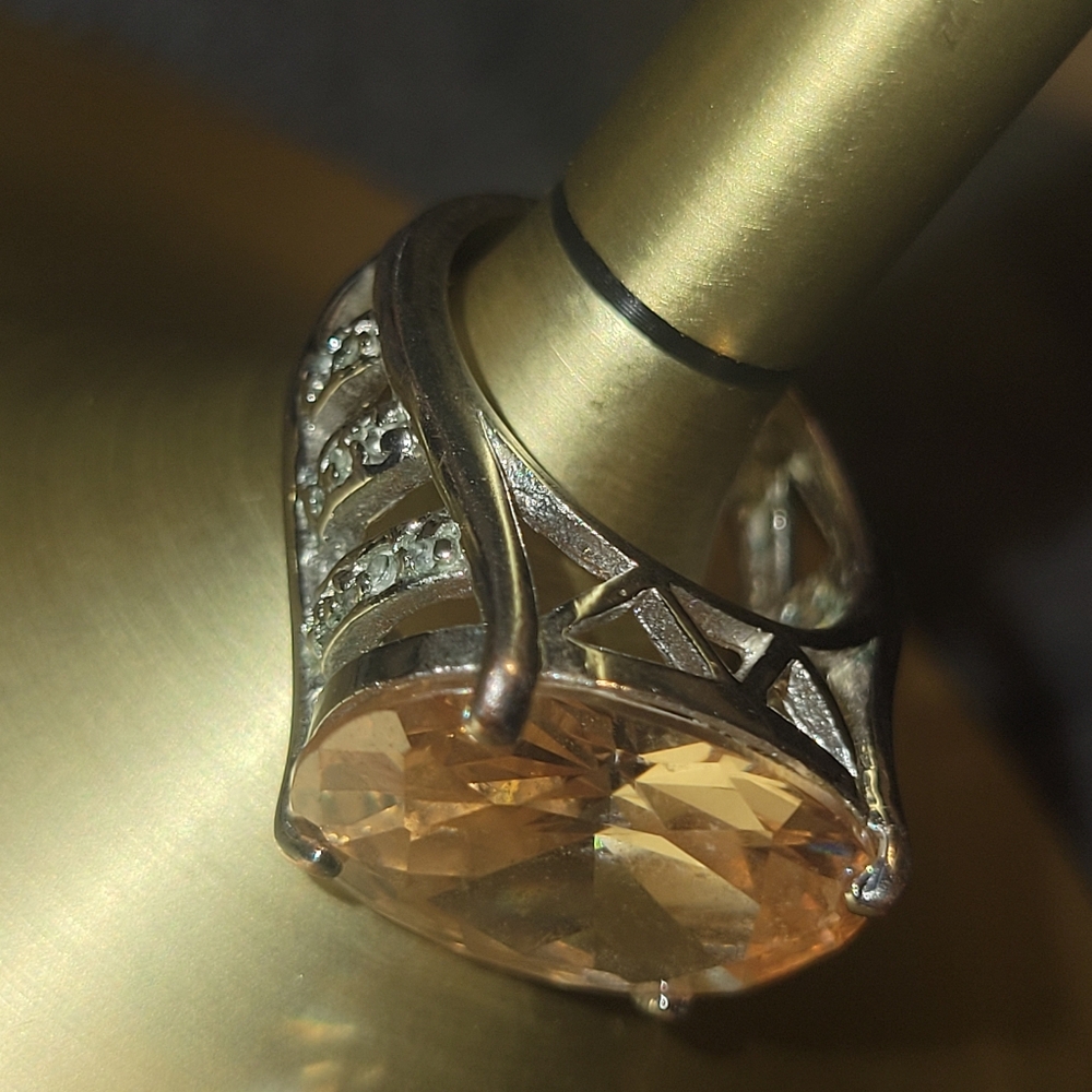 Champagne Sunset Statement Ring Size 6 - image 3